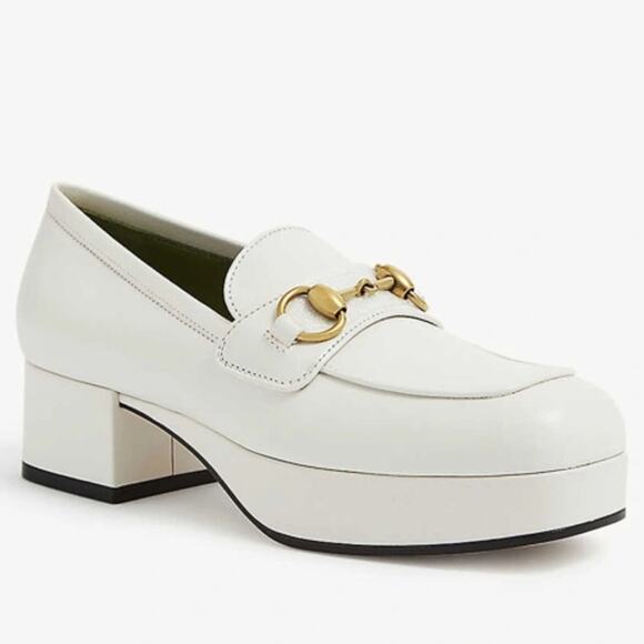 GUCCI Houdan Horsebit Leather Platform Loafers Chunky Retro Block Heel Size 35.5 - Picture 3 of 15